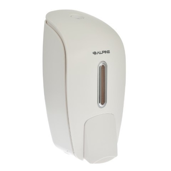 Alpine Industries 425-WHI Soap & Hand Sanitizer Dispenser, Surface Mounted, 800 ml Capacity, White, PK2 ALP425-WHI-2pk